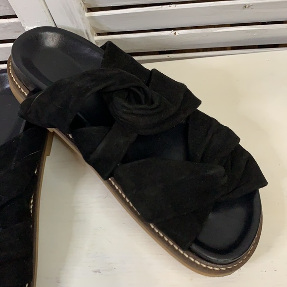 T1 Ganni Recycled Rubber Soles Suede top Knot Sandals - Picture 7 of 15